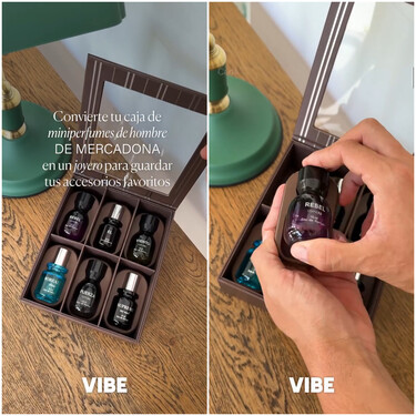 Quién lo diría: los envases del calendario de perfumes de Mercadona pueden transformarse en un organizador ideal para relojes, accesorios y dispositivos como los AirPods