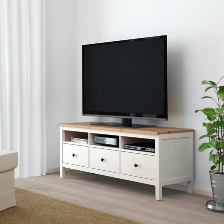 Hemnes Mueble Tv Tinte Blanco Marron Claro IKEA