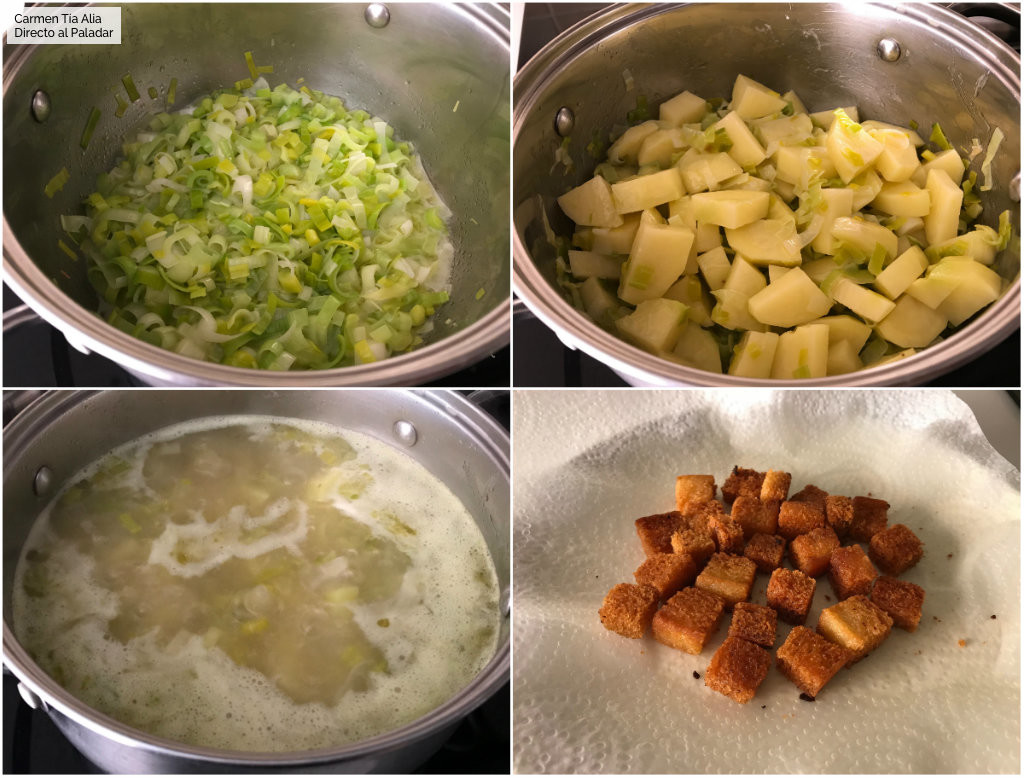 Crema Parmentier. Receta de cocina fácil, sencilla y deliciosa