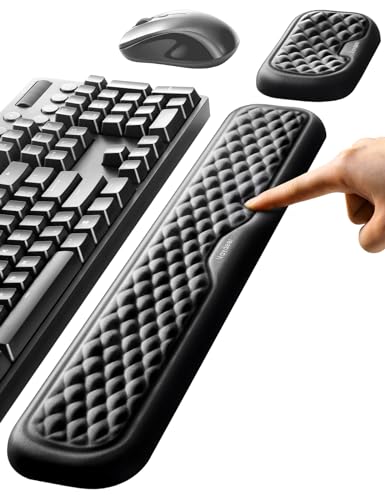 Vaydeer Juego de Reposamuñecas Ergonómicas de Espuma Viscoelástica para Teclado y Mouse