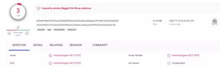 iOS テーマを使用した Android の WhatsApp のウイルス合計の分析