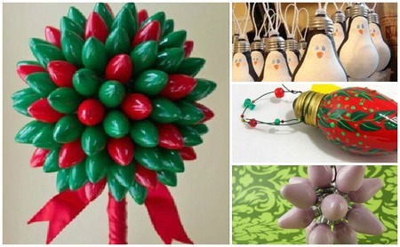 No tires tus bombillas, utílizalas para decorar en Navidad