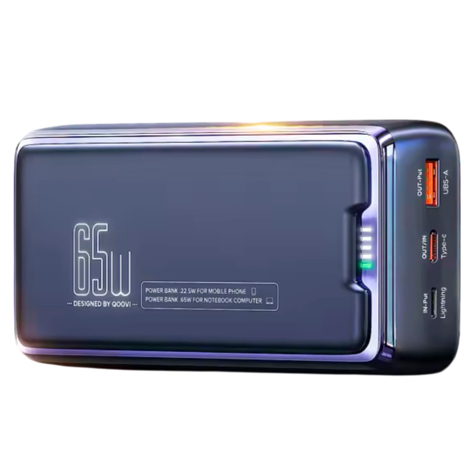 Power bank QOOVI de 30,000 mAh y 65W