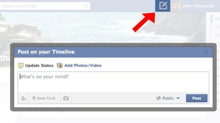 Facebook prueba un botón para publicar desde cualquier parte de su red. Sí, como Twitter