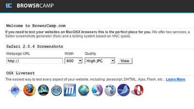 Browsrcamp, visualizando nuestra web en navegadores disponibles en Mac