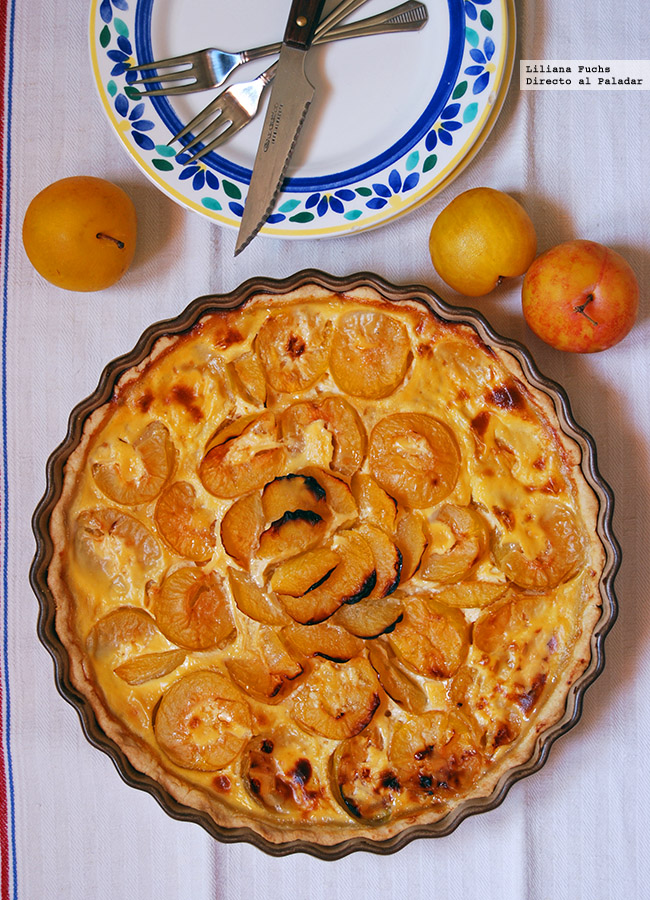 Pastel de ciruelas amarillas. Receta de postre