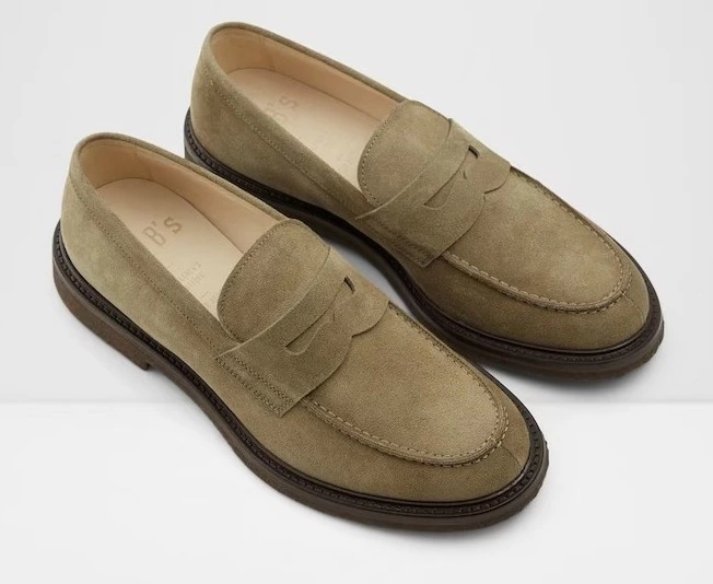 Mocasines de hombre de piel en color gris oscuro