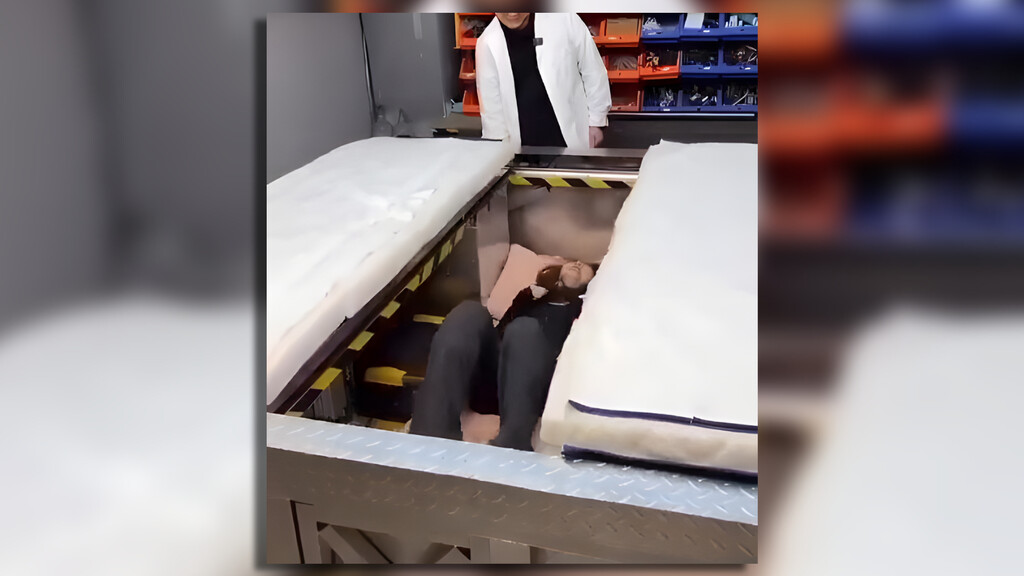 Los terremotos son una pesadilla en China, pero este invento hace que parezcan cosa del pasado. La cama que se 'traga' al usuario 