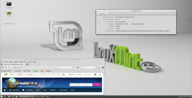 Linux Mint 17 LTS Qiana con escritorio Cinnamon