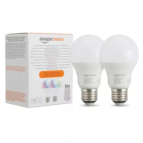 Amazon Basics Smart Bombilla led multicolor, casquillo E27