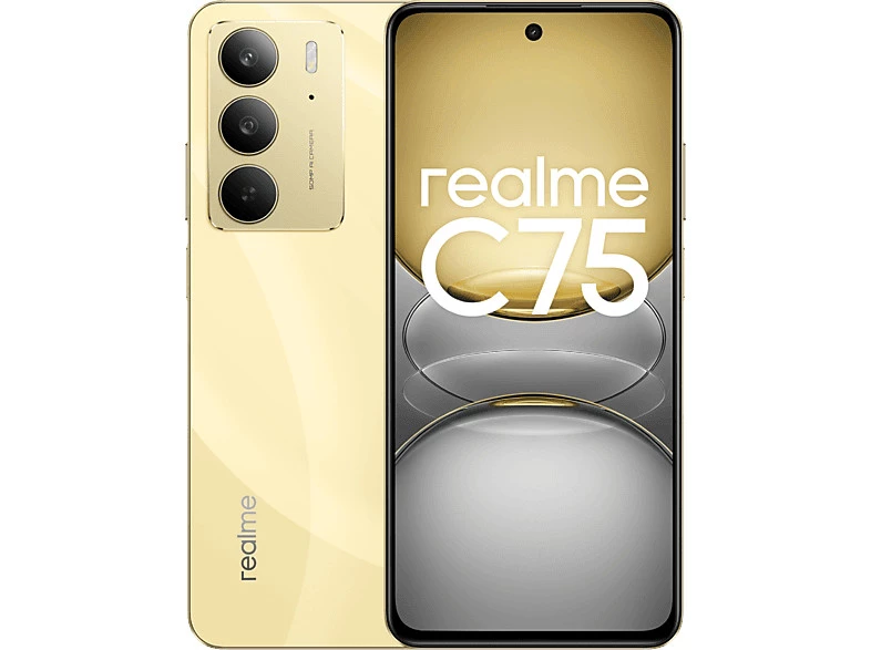 Móvil - realme C75, Dorado, 256GB, 8 GB RAM, 6.72" FHD, MediaTek
