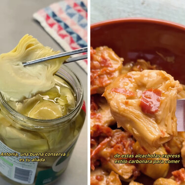 Alcachofas a la carbonara: la receta en 10 minutos que hago cuando me pilla la hora de comer y no tengo nada preparado