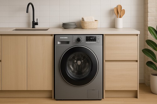 lavadora Samsung en una cocina