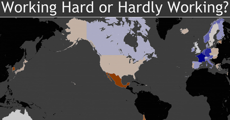 ¿Cuáles son los países que más y menos trabajan de la OCDE?
