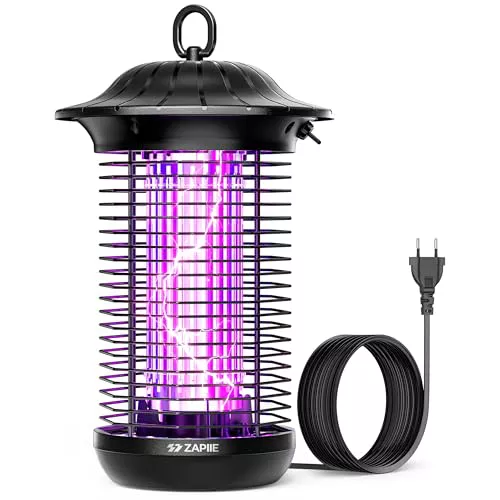 Zapiie Lámpara Antimosquitos，Mata Mosquitos Eléctrico con Doble Banda UV, Control Potente y Silencioso | Lámpara Enchufable para Interior y Exterior，Tecnología de Eliminación Eficaz