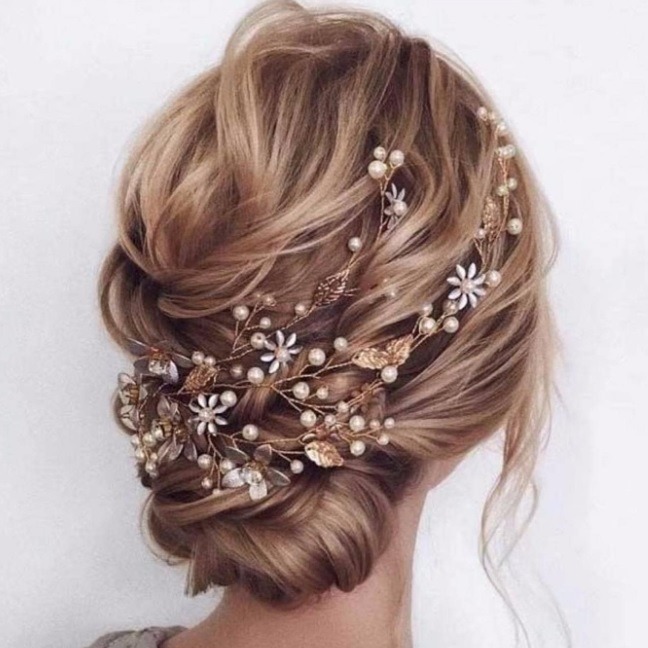 Banda de pelo nupcial elegante para mujer