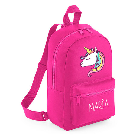 Mochila Mini Personalizada Fucsia Unicornio