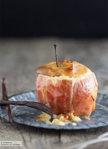 Manzanas rellenas de arroz con leche. Receta