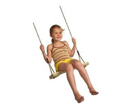 Columpio de madera cuerdas