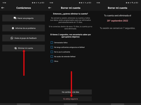 Borrar Cuenta Bereal