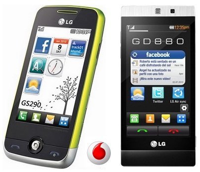 Precios nuevos teléfonos en mayo con Vodafone: LG Cookie Fresh y LG GD880 Mini