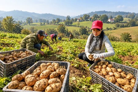 Recogiendo Patatas En China