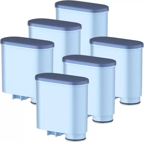 Filswa Filtro de agua compatible con cafeteras automáticas Philips Aqua Clean, repuesto para Philips 3100, 4000, 5000, Saeco, LatteGo, Gaggia - CA6707, CA6903 - Filtro de cal y agua (6 unidades)