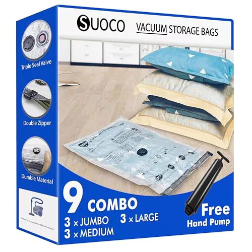 SUOCO Bolsas al Vacío Ropa, Juego de 9 Bolsas