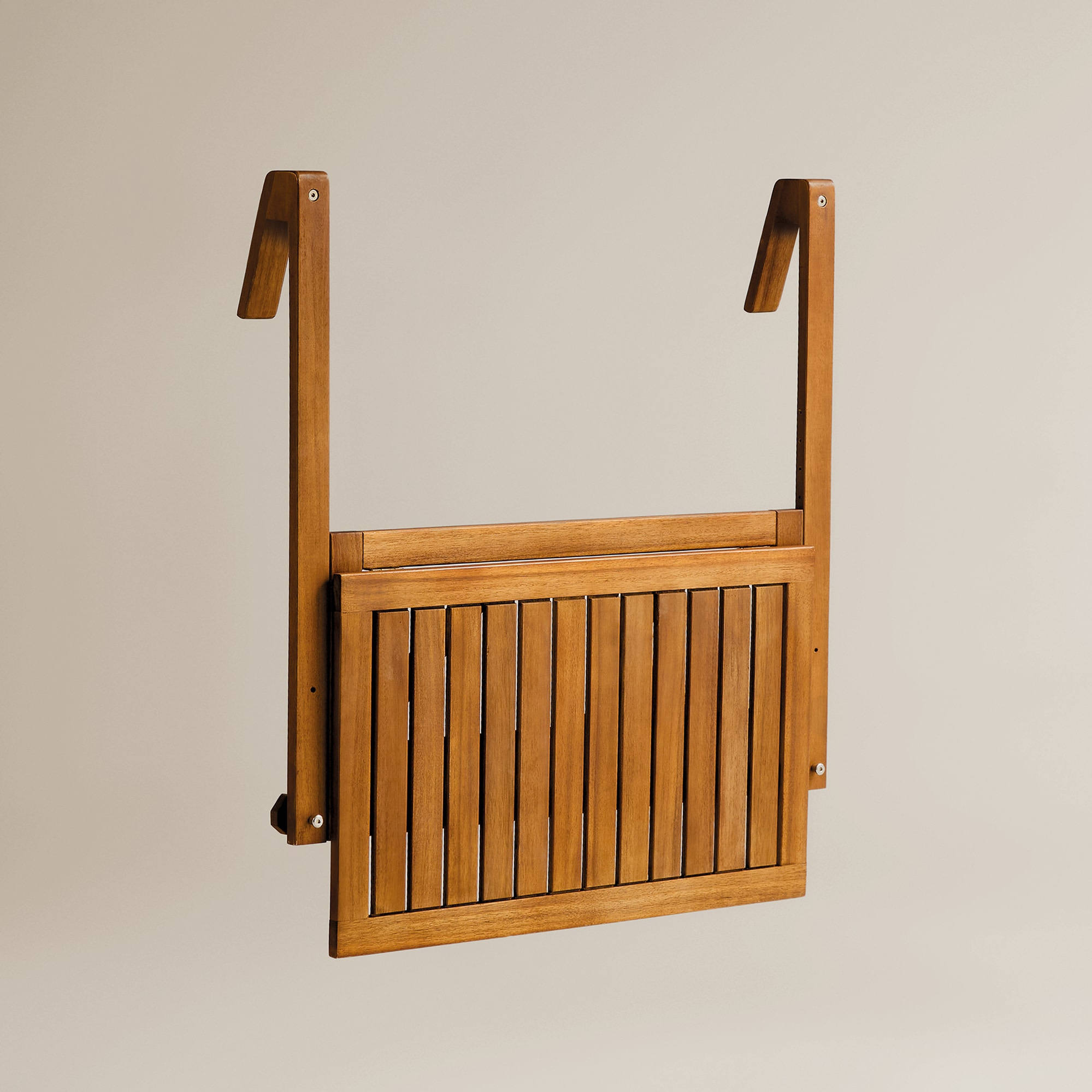 Mesa plegable de balcón de madera de acacia