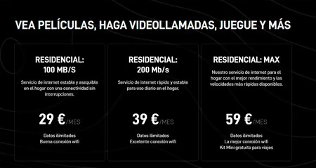 Tarifas residenciales de Starlink
