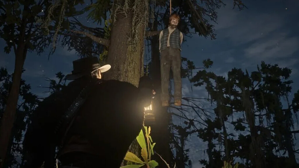 Este jugador de Red Dead Redemption 2 ha tardado tres partidas en descubrir por qué jamás hay que pasear por el pantano por la noche Este jugador de Red Dead Redemption 2 ha tardado tres partidas en descubrir por qué jamás hay que pasear por el pantano por la noche