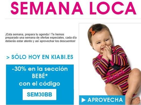 Kiabi... ¡Hoy un 30% de descuento en su web en la sección de bebés!