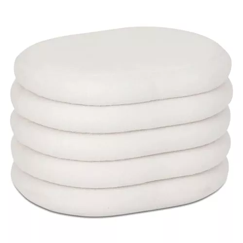 TIENDA EURASIA – Puff Banco Borrego | Material Estructura Pino, Panel de Contrachapado y Material del Acolchado Espuma de Poliuretano (PU) Tapa Abatible para Almacenaje | Medidas 59x45x40 cm | Blanco