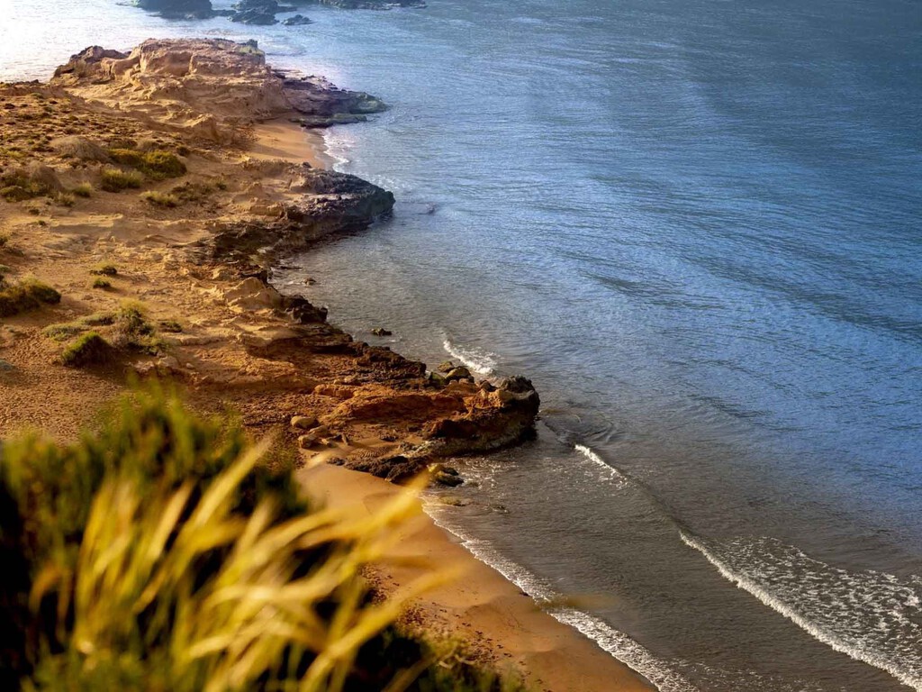 Es una de las calas más bonitas de la Costa Cálida y su acceso es casi secreto: aguas cristalinas, arena dorada, acantilados y vida submarina