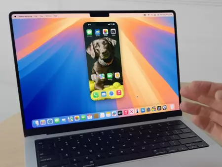 macOS Sequoia 上の iPhone