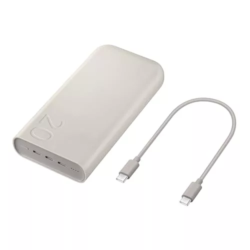 Samsung Galaxy - Batería Oficial de 20.000 mAh, Carga súper rápida de 45 W (con Cable de Datos USB-C a C), Color Beige