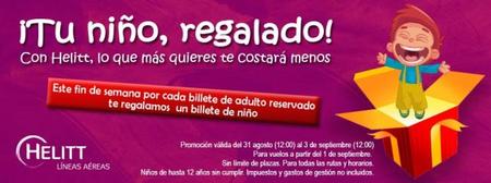Los niños vuelan gratis con Helitt comprando los billetes este fin de semana