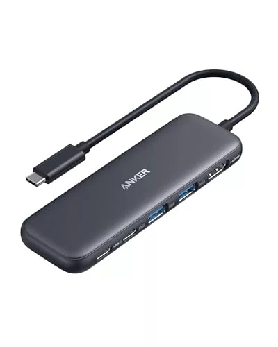 Anker Hub USB C, 332 Hub USB 5 en 1 con Pantalla HDMI 4K, Puerto de Datos de 5 Gbps y 2 Puertos USB-A para MacBook Pro, Air, DELL XPS, Lenovo Thinkpad, portátiles HP más