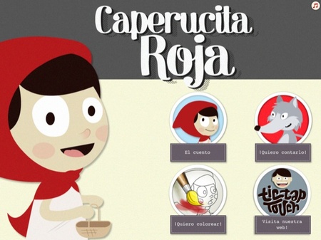 Caperucita Roja es un cuento interactivo para compartir con los mas pequeños en el iPad