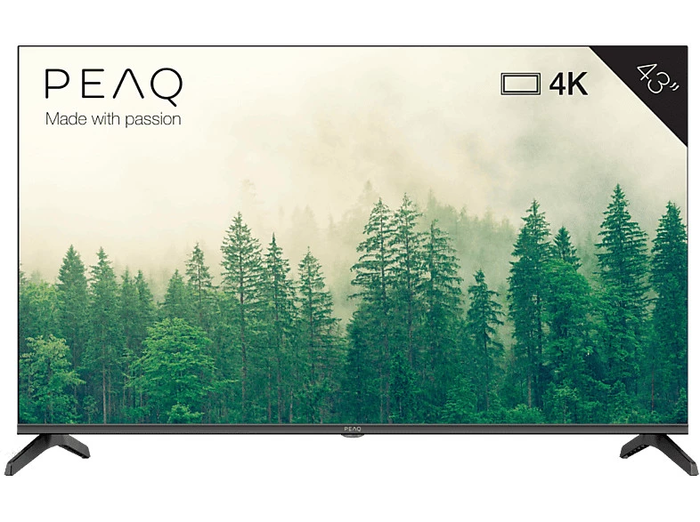 PEAQ PTV 43GU-5024T, UHD 4K, Google TV, Smart TV, Dolby Audio, HDR10, Negro