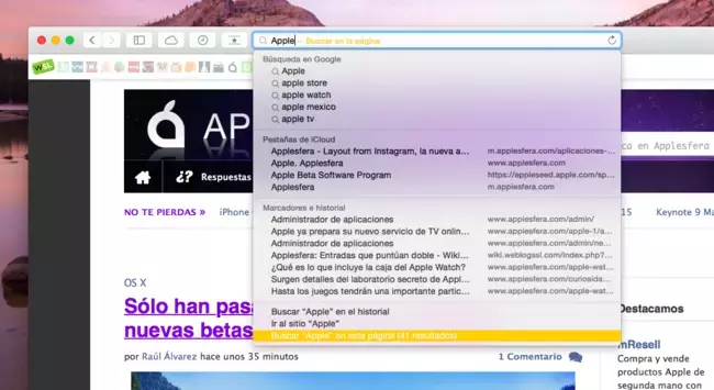 Safari Mac Buscar