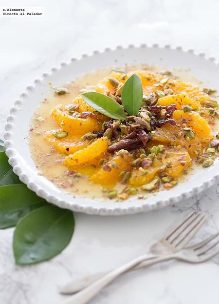 Ensalada dulce de naranjas y dátiles. Receta