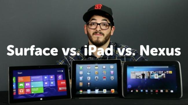 Surface vs iPad vs Nexus 10