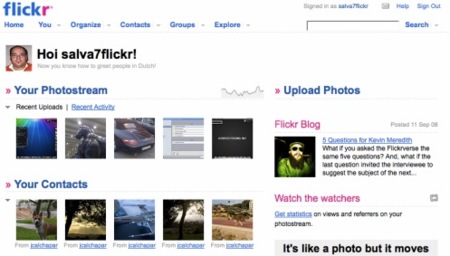 Flickr cambia la página de inicio