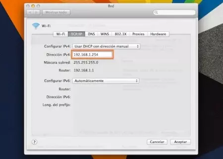 IP Fija en OS X