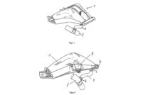 BMW presenta la patente para un escape combinado con el basculante 
