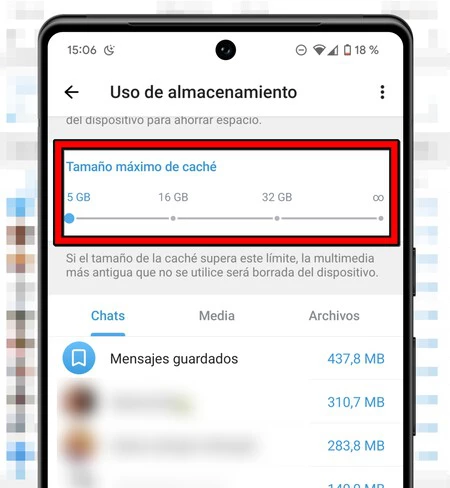 Limitar Cache Telegram