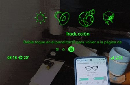 Interfaz en realidad aumentada aprovechando las pantallas de las gafas