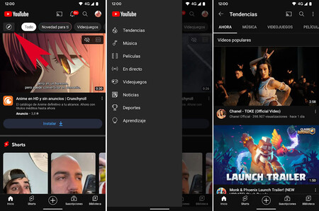 Youtube Navegacion Lateral