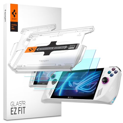 Spigen Glas.tR EZ Fit Protector Pantalla para ASUS ROG Ally (2023), Instalación Fácil, Dureza 9H, Alta-Definición